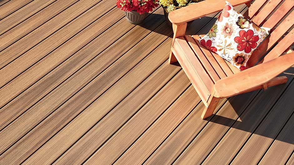 Fiberon Paramont Decking, example deck image  is Brownstone