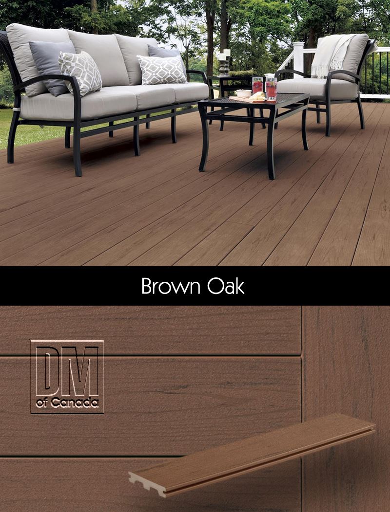 TimberTech Pro Terrain collection deck boards, Brown Oak